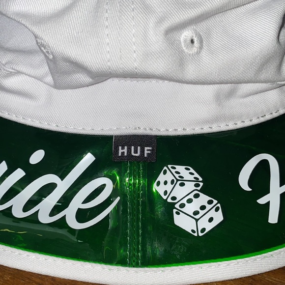 NWT HUF Loathing Bucket Hat in White & Green - Picture 2 of 5